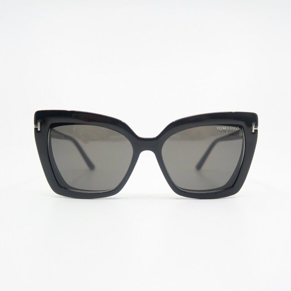 Tom Ford TF 5641-B 001 53mm Black Butterfly, New, Cat Eye Sun Clip On Glasses. - Picture 11 of 11